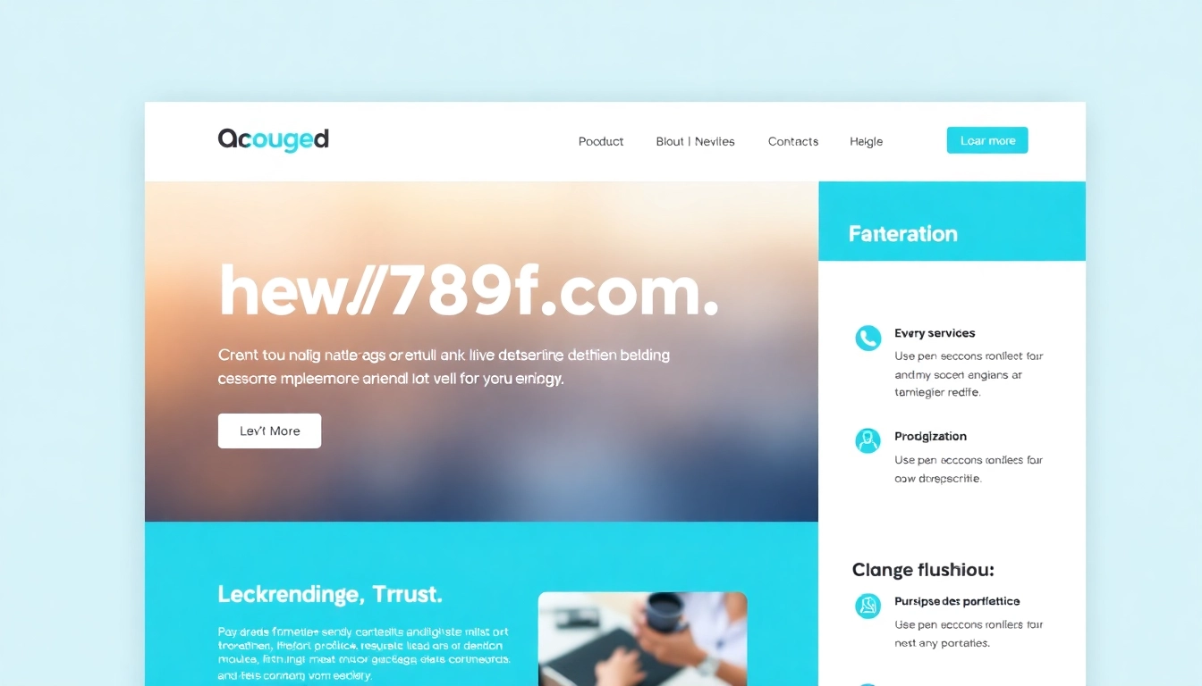 Visit https://00789f.com/ homepage showcasing sleek design and intuitive layout for user engagement.