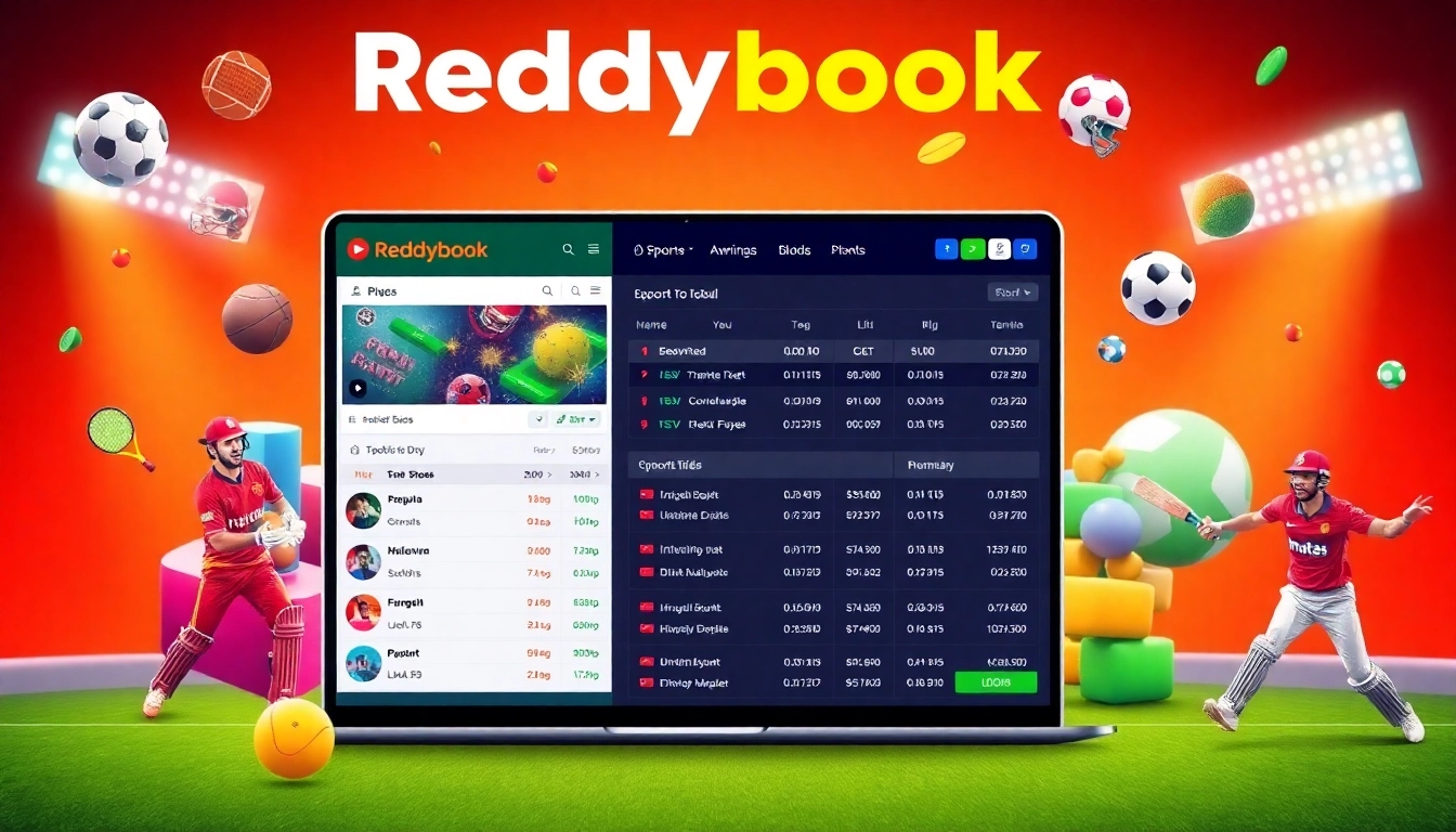 Reddybook logo displayed on a user-friendly betting interface with live sports, emphasizing trust and excitement.