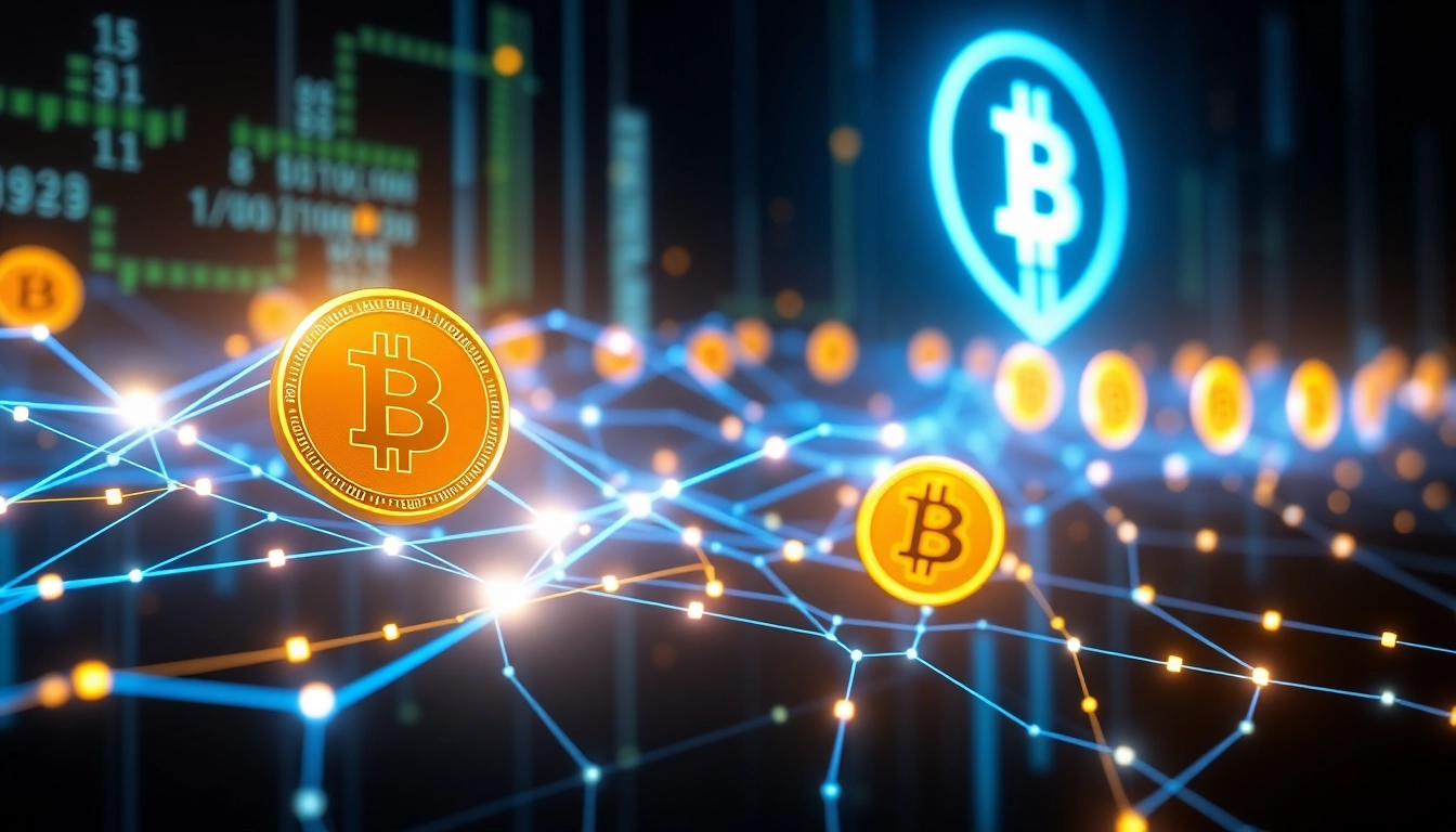 Bitcoin investment strategies in a secure blockchain network emphasizing growth and stability for investors.