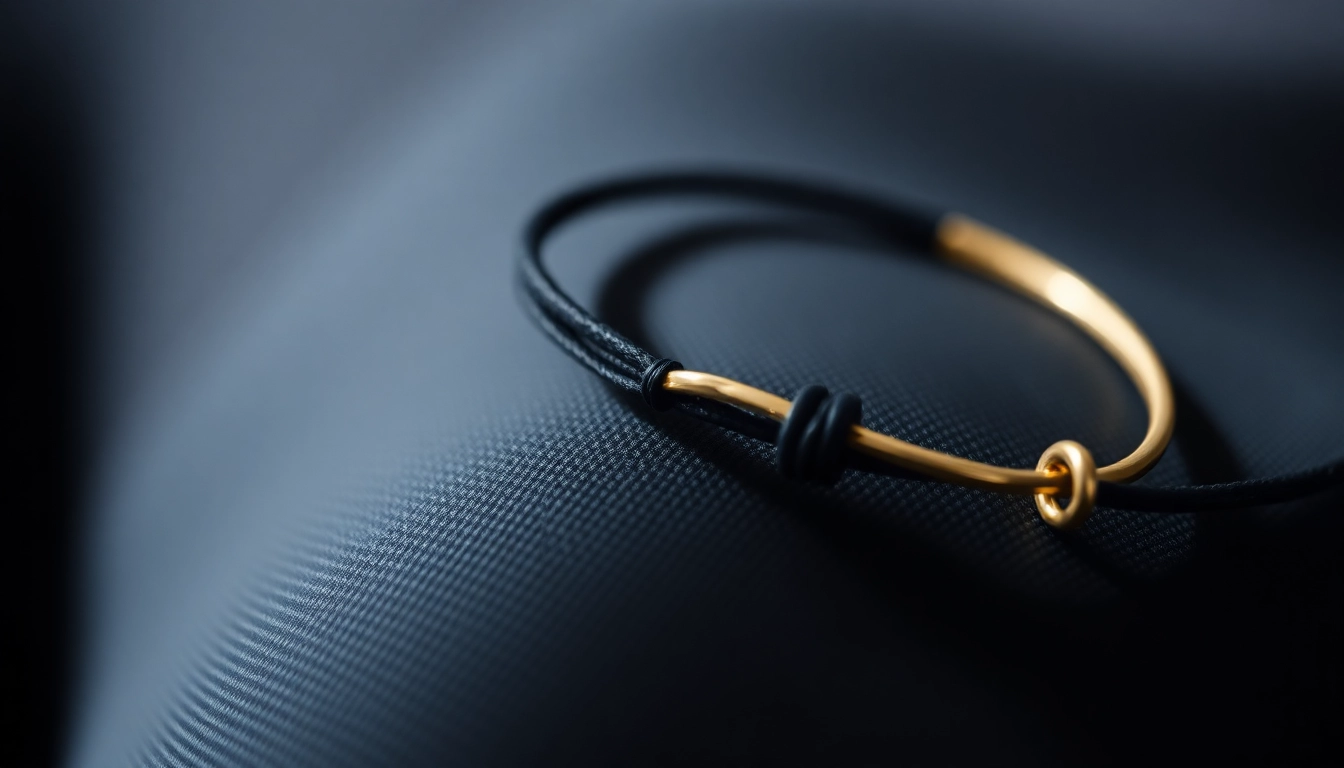 Elegant gold bracelet on a silk cord highlighting the beauty of zota bransoletka na sznurku in